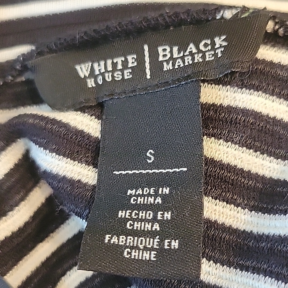 WHBM Sleeveless Black & White Striped Top S - Picture 9 of 9